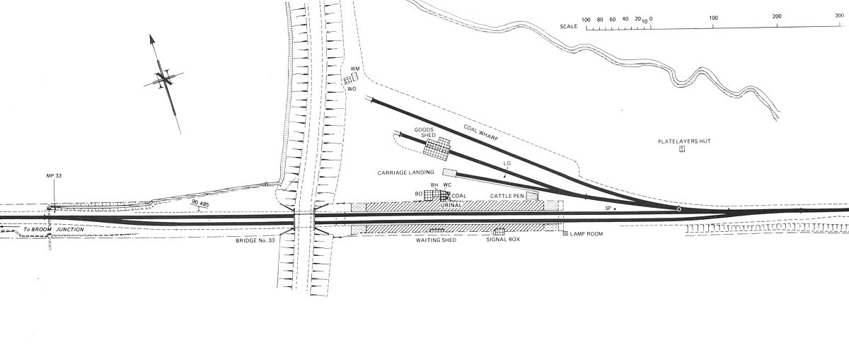 Diagram showing the more complex layout of Ettington station and goods yard as seen post 1925