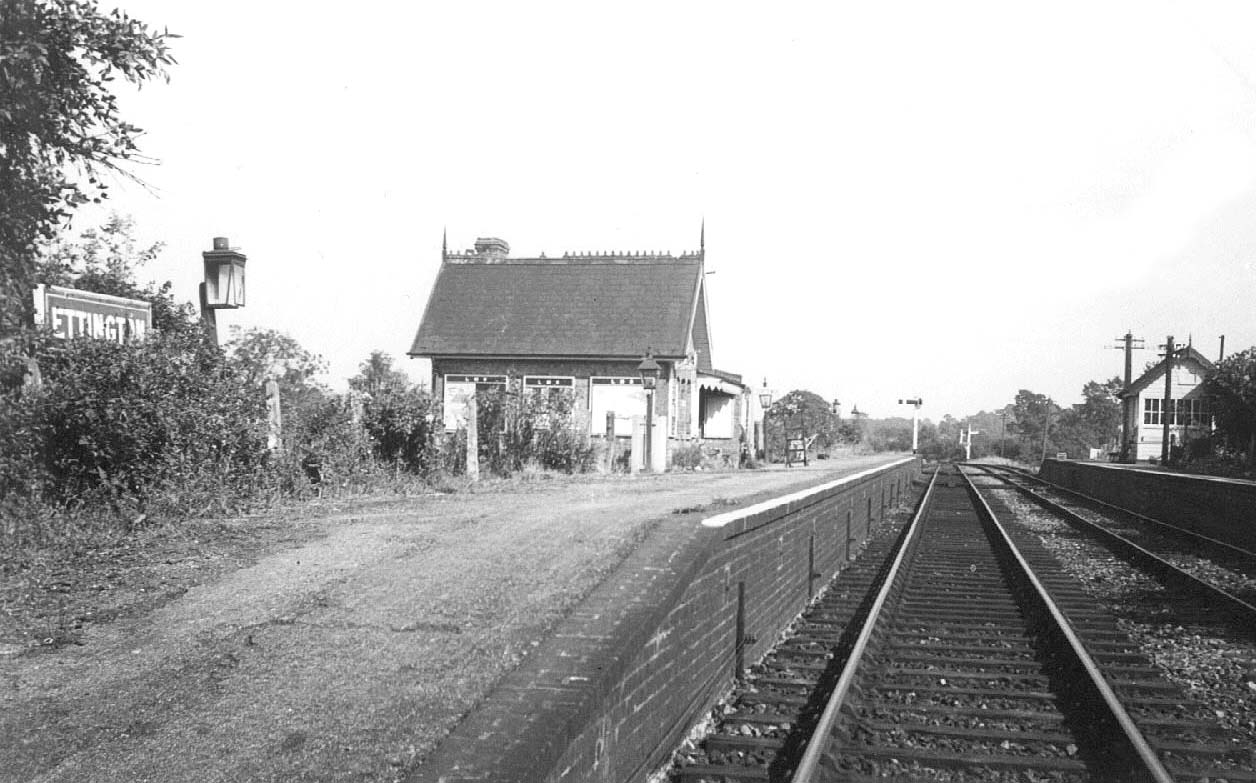 Ettington Station: Looking towards Kineton in LMS days as indicated by ...