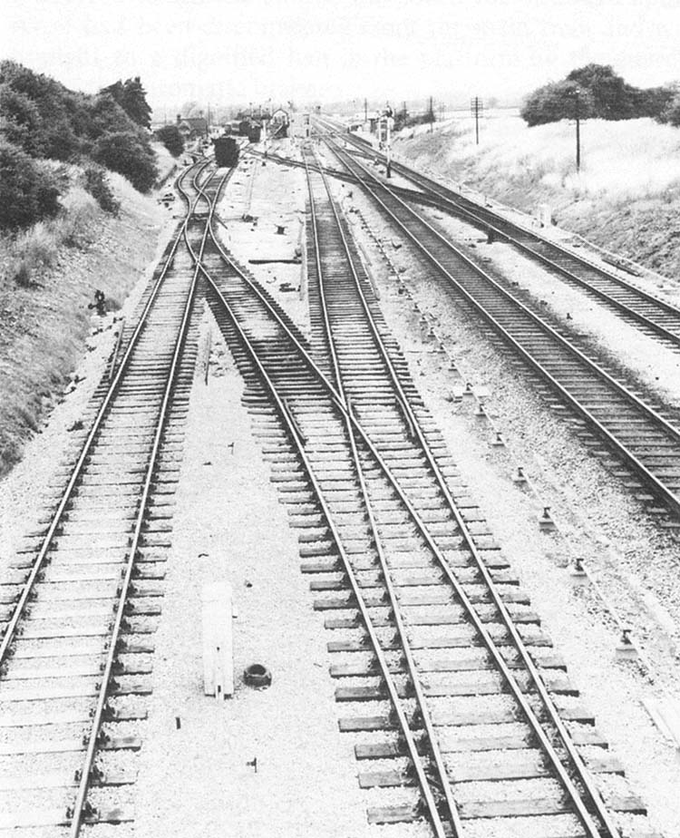View of the revised track layout enabling traffic from the former GWR line to join the former SMJ route to Stratford on Avon