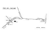 A schematic drawing of the overhead tramway which ran up the incline connecting the SMJ to Radley