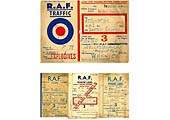 A selection of Royal Air Force Wagon Labels destination RAF, Wellesborne Mountford, via the SMJ line