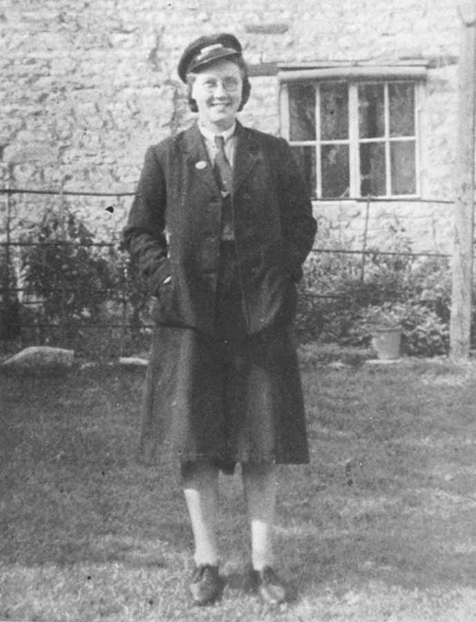 Photograph of a lady porter, Freda, who was employed by the LMS during the Second World War