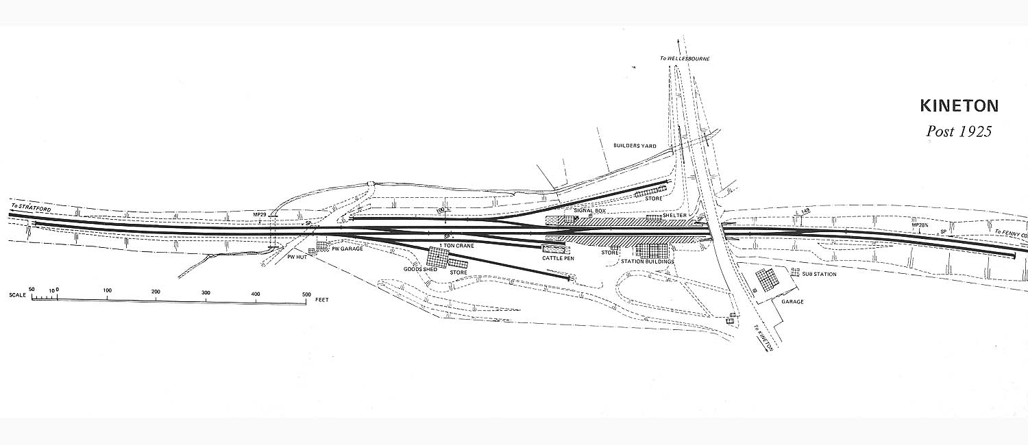 Kineton Station: A post 1925 plan of Kineton station showing the goods ...