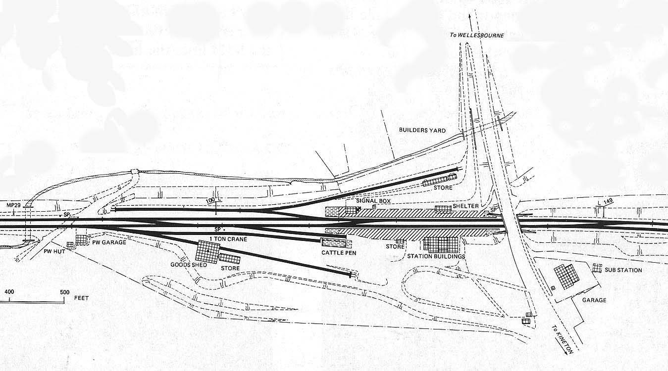 Kineton Station: A post 1925 plan of Kineton station showing the goods ...