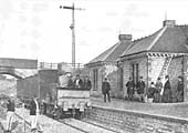The arrival of the first train at Kineton where the train temporarily terminated at Kineton