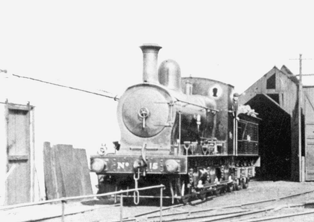 SMJ 0-6-0 No 15 standing on No 1 road at Stratford on Avon locomotive shed