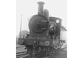 View of the front of SMJ 0-6-0 No 15 as it stands on one of the roads outside the shed on 11th April 1924