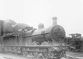 Ex-MR 3F 0-6-0 No 3667 stands on shed prepared for its next set of duties on 12th June 1924