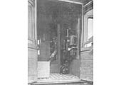 Photograph showing in greater detail the Railophone system installation inside the guards van