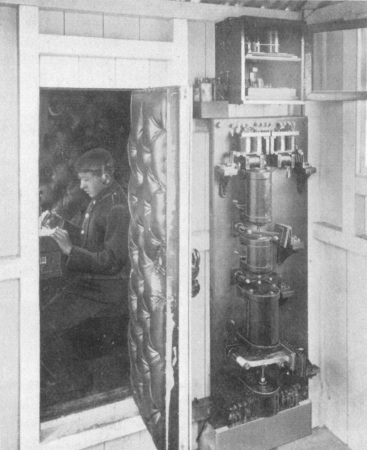 Photograph showing in greater detail the Railophone system installation inside the signal box