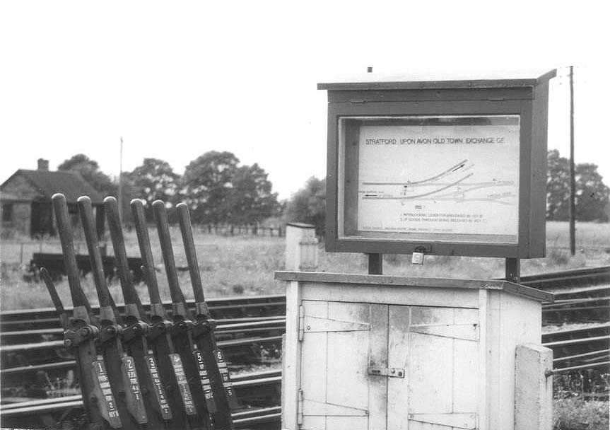 View of the Stratford Upon Avon Old Town Exchange Ground Frame showing the diagram advising staff which levers controlled which set of tracks