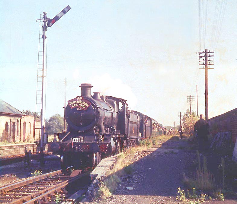 Ex-GWR 2-6-0 43xx class No 6368 and ex-GWR 0-6-0 2251 class No 2246 at Stratford on Avon station on a down special