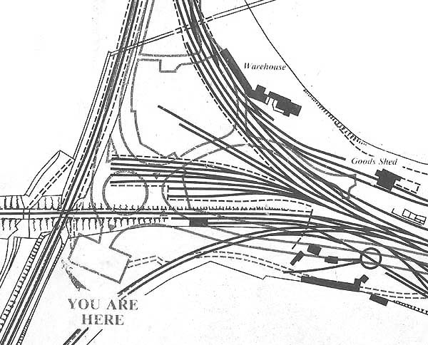 A plan of the new road network to the South of Stratford upon Avon including Seven Meadows Road superimposed on the railway network