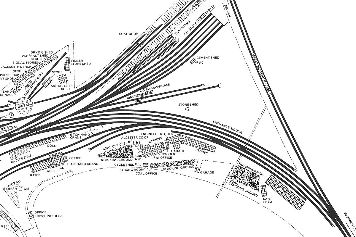 Close up showing the passenger and platform staff facilities together with facilities for local merchants