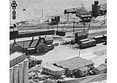 Close up showing the outside of the passenger station and the coaling stage outside the shed on 23rd June 1952