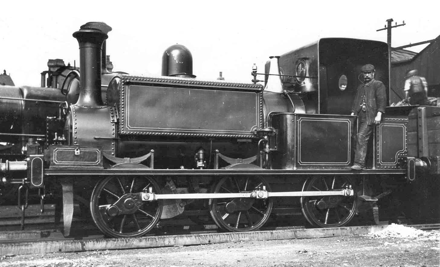 E&WJR 0-6-0ST No 1 is seen fresh out of the paint shop and looks resplendent in its 1907 lined chocolate livery