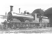 Another view of SMJ 0-6-0 No 7, fully coaled and watered, standing outside the original E&WJR shed