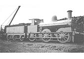 E&WJR 0-6-0 No 8, a former LNWR 'DX Goods' locomotive, stands alongside the coal stack at Stratford upon Avon shed
