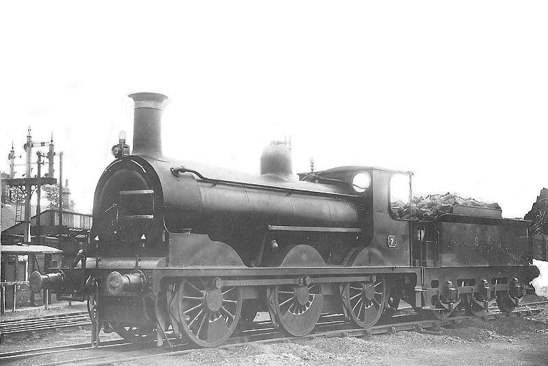 Ex-LBSCR 0-6-0 C1 stands on one of the roads outside Stratford upon Avon's original shed circa 1921