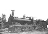 Ex-LBSCR 0-6-0 C1 stands on one of the roads outside Stratford upon Avon's original shed circa 1921