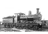 Ex-E&WJR 0-6-0 No 15, stands outside the shed carrying Class 2 headlamps in 1922