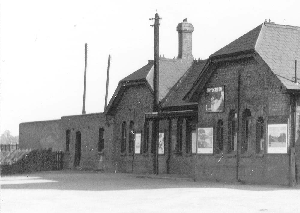 Close up showing the original station structure on the right and the later extensions on the left
