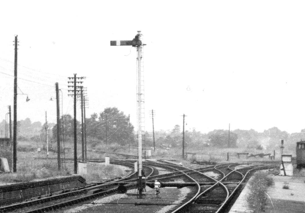 Close up showing the trackwork to the west of Stratford on Avon station during the early 1960s