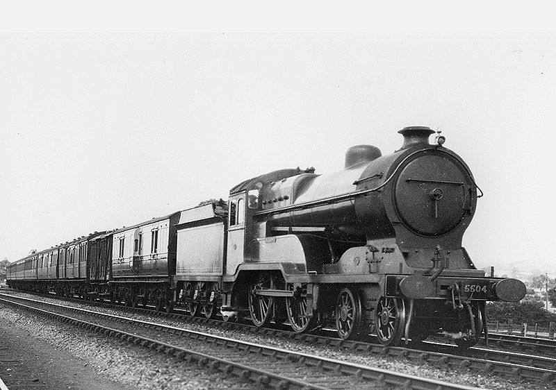 Ex-Great Central 4-4-0 Class D11/1 No 5504 'Jutland' passes through Braunston & Willoughby on an up parcels service circa 1928