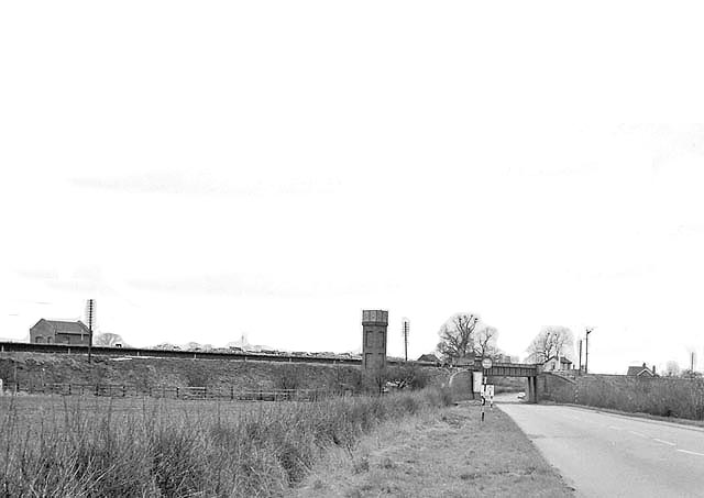 Looking towards  Coventry along the A45 showing the site of the demolished Braunston & Willoughby station