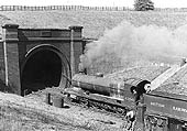 Ex-GCR 2-8-0 Class O4/3 No 63841 enters Catesby Tunnel working hard whilst at the head of a down goods train