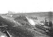 View of the cutting being widened by steam shovel at the northern portal of Catesby tunnel