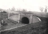 View of the northern portal of Catesby tunnel and the Permanent Way hut being built on the left