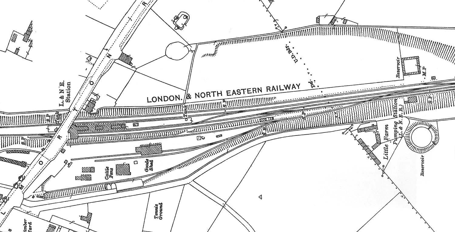 A 1925 Ordnance Survey Map of Rugby Great Central station showing the road in front of the station having been widened