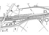 A 1925 OS Map Plan of Rugby Great Central station showing the road in front of the station having been widened