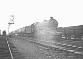 An unidentified ex-LNER 4-6-0 locomotive passes the Down Inner Home and the Down Cattle Sidings Outer Distant