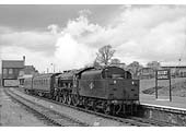Ex-LMS Royal Scot Class No 46106 'Gordon Highlander' leaves Rugby Central on a Rugby to Woodford Halse local service