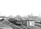 Ex-ROD 2-8-0 No 63901 pauses at Rugby Central goods yard during working a southbound pick-up goods