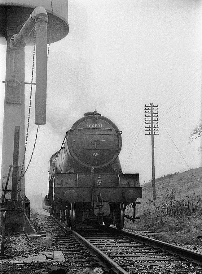 Ex-LNER 2-6-2 V2 No 60831 is seen standing in the up loop at Rugby Central on a cold winters day