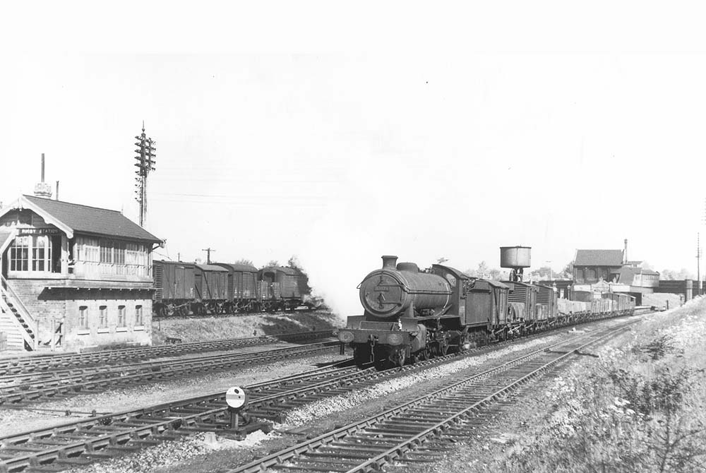 Ex-LNER 2-8-0 class O1/8 No 63789 is seen passing through Rugby on an up short goods train