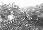 A 1960s photograph of the scissors crossing which dominated the two tracks of the Halesowen Joint Railway