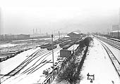 Looking towards Water Orton with Bromford Tube Company's exchange sidings on the left in 1962