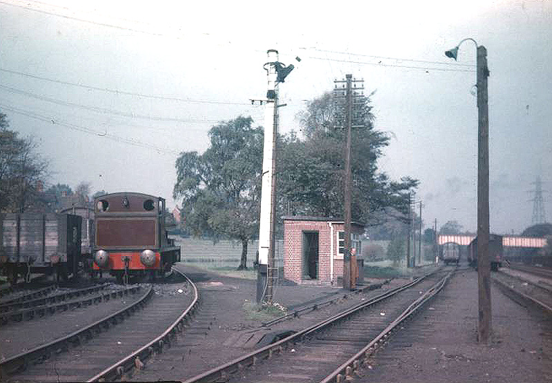 View of Cadbury siding's weighbridge and office located at the exchange sidings with the main line on the right