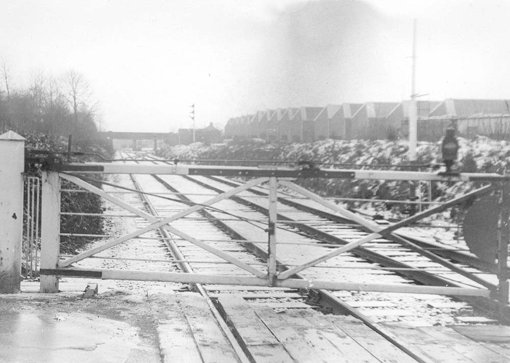 Looking south from Bedlam Lane crossing towards Lythalls Lane bridge with the new industrial units on the right