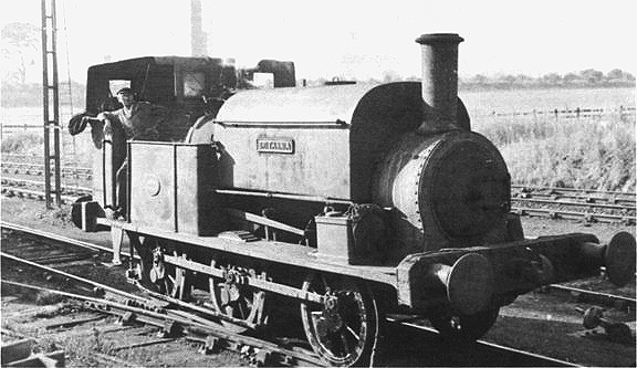 View of 0-6-0ST Hunslet No 222 'Britannia' at Griff Sidings, on the ex LNWR branch on 19th September 1955