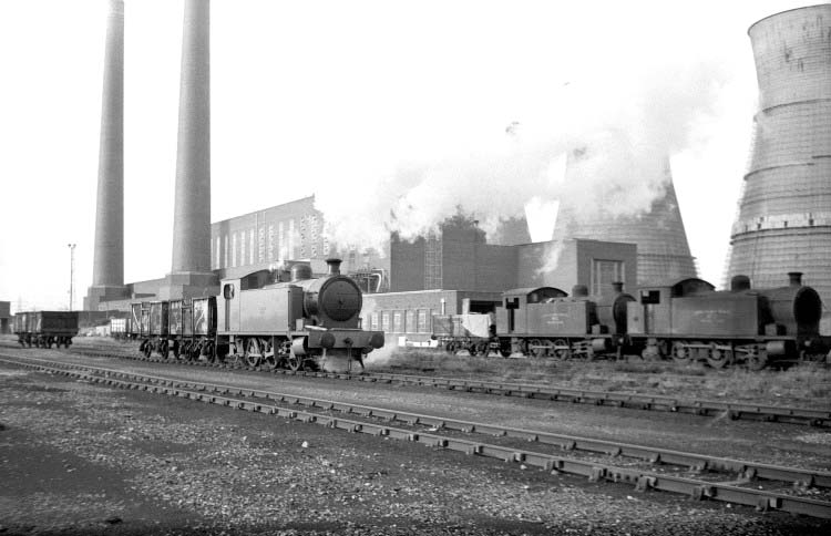 Another view of CEGB No 9 shunting wagons at Hams Hall Power Station on an unknown date in 1972