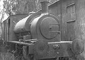 Photograph of the derelict saddle tank 0-6-0ST �Cunarder� at Harbury Cement Works in 1969