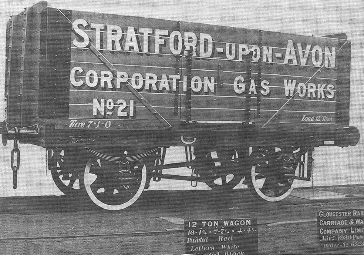 Stratford-upon-Avon Corporation Gas Works 12 ton Wagon No 21 was built by Gloucester Railway Carriage & Wagon Company in November 1930