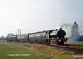 Two views of the 1972 Railtour train running round the Depot loop line
