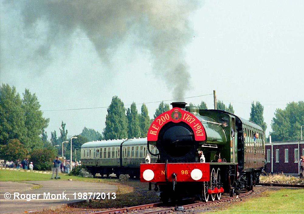 Army 98 working round the depot on passenger trains