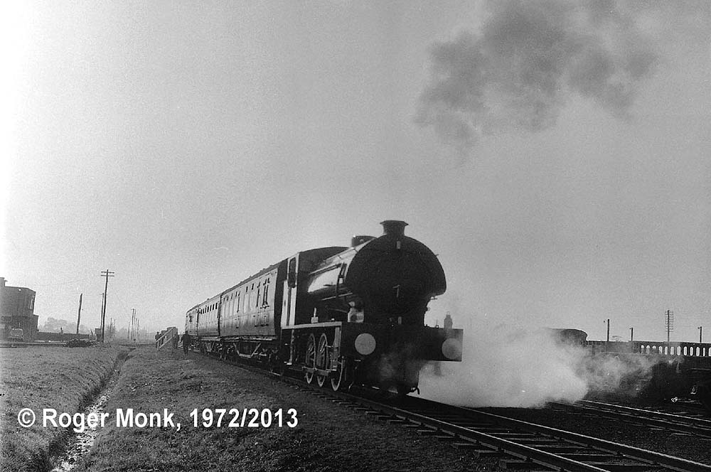 Army 98 ROYAL ENGINEER (Hunslet 3798 of 1953) heads a railtour train